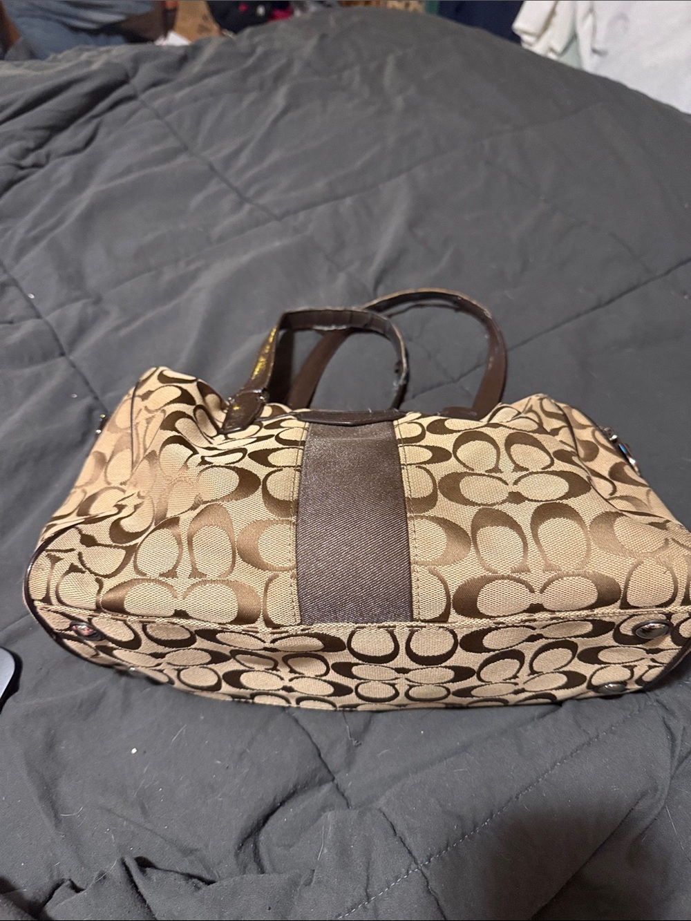 Coach Signature Canvas Tote in Khaki Brown